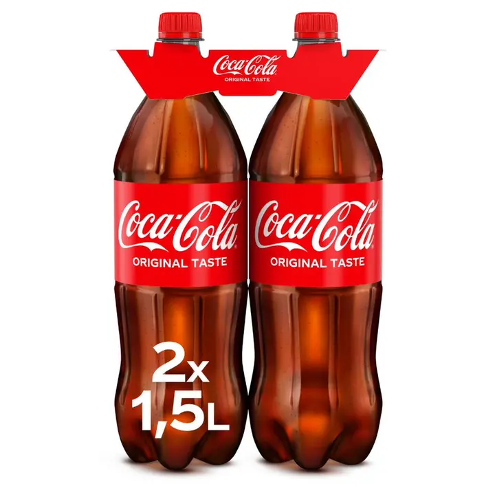 2-pack Coca-Cola Original Taste virvoitusjuoma muovipullo 1,5 L