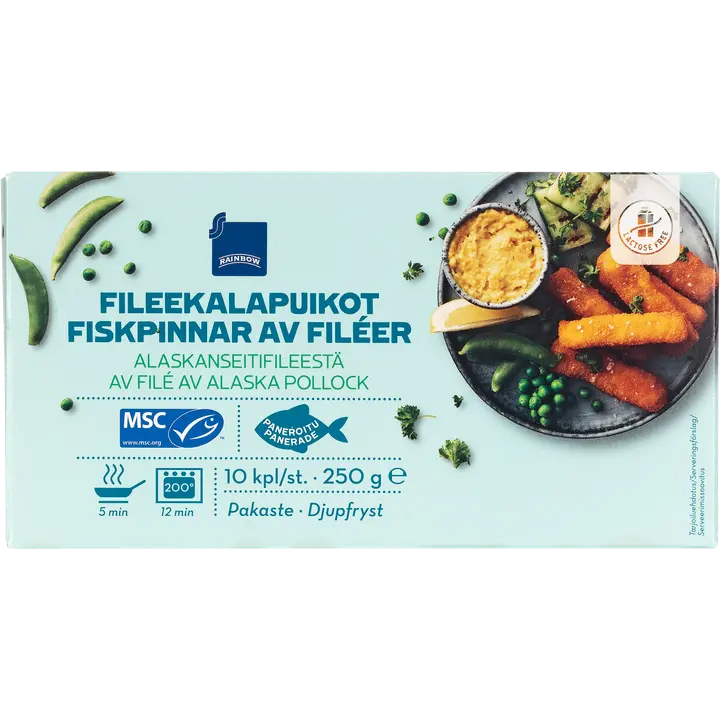 Rainbow 250g/10kpl fileekalapuikot MSC pakaste