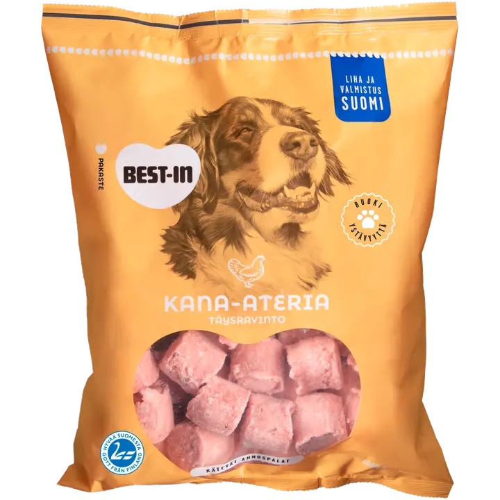 Best-In Kana-ateria Koiran Täysravinto Pakaste 1kg