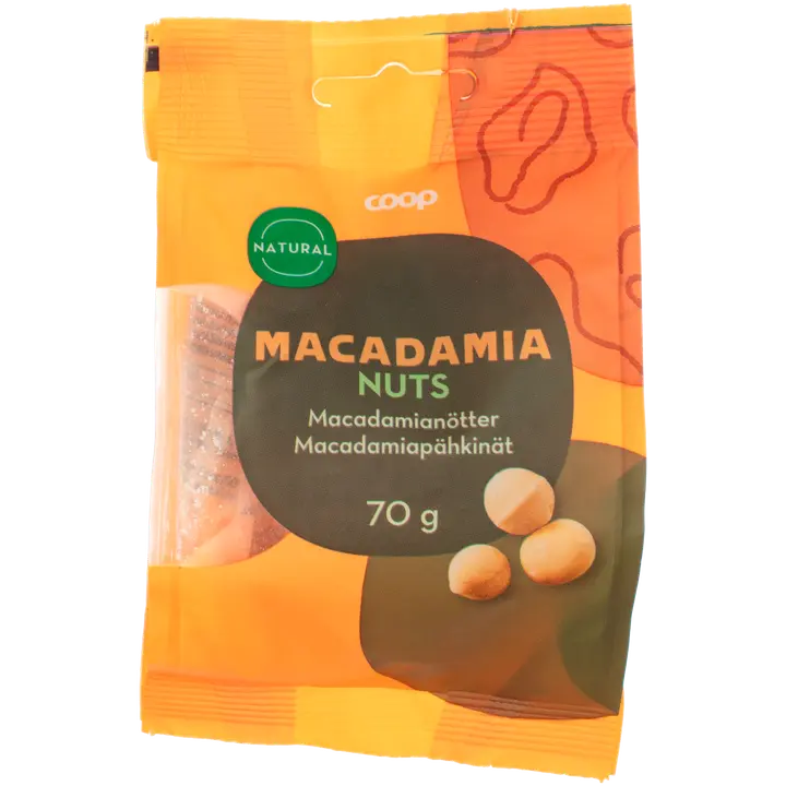 Coop macadamiapähkinät 70 g