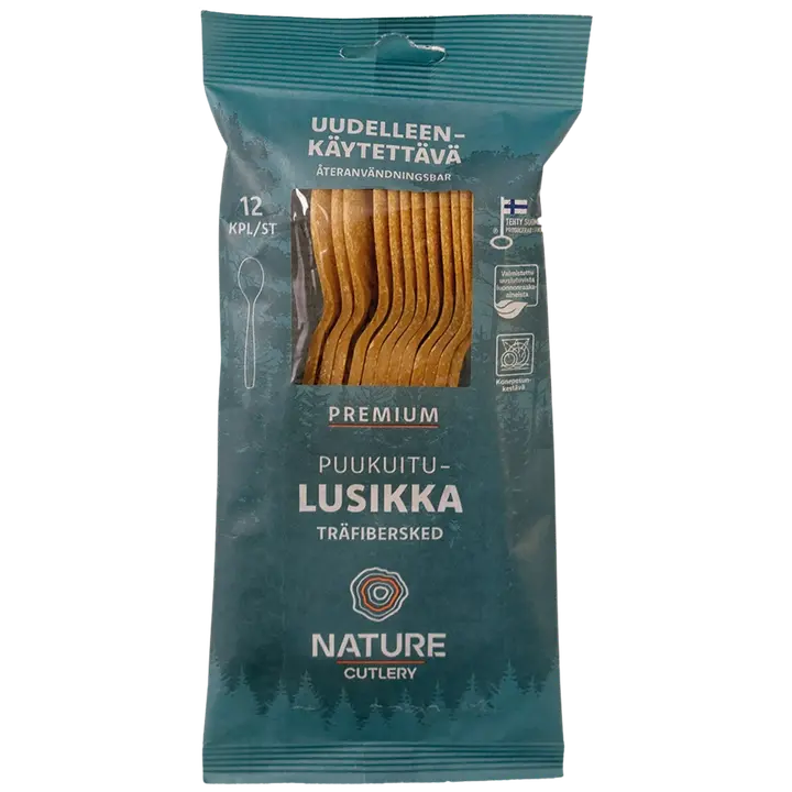 Nature Line puukuituruokalusikka Premium 12 kpl