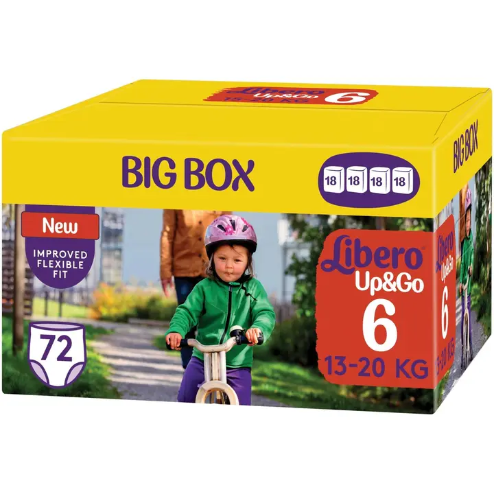 Libero Up&Go housuvaippa koko 6, 72 kpl, 13-20 kg