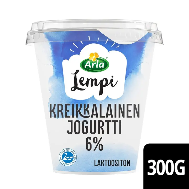 Arla Lempi Kreikkalainen 300 g 6% laktoositon jogurtti