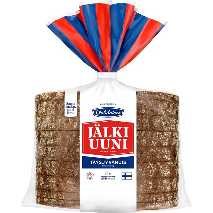 Oululainen Jälkiuuni Alkuperäinen Jälkiuuniviipale 260g, täysjyväruisleipä