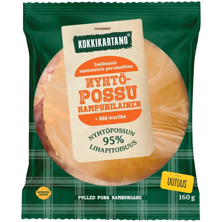 Kokkikartano Nyhtöpossuhampurilainen 160g
