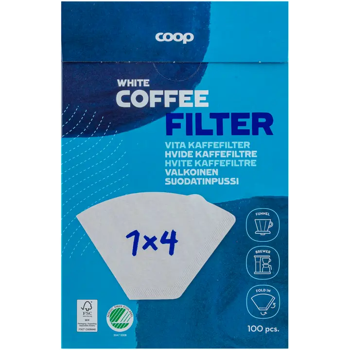 Coop 1x4 suodatinpussi valkoinen 100 kpl