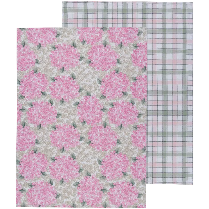 House keittiöpyyhe Hydrangea 50 x 70 cm pinkki 2 kpl