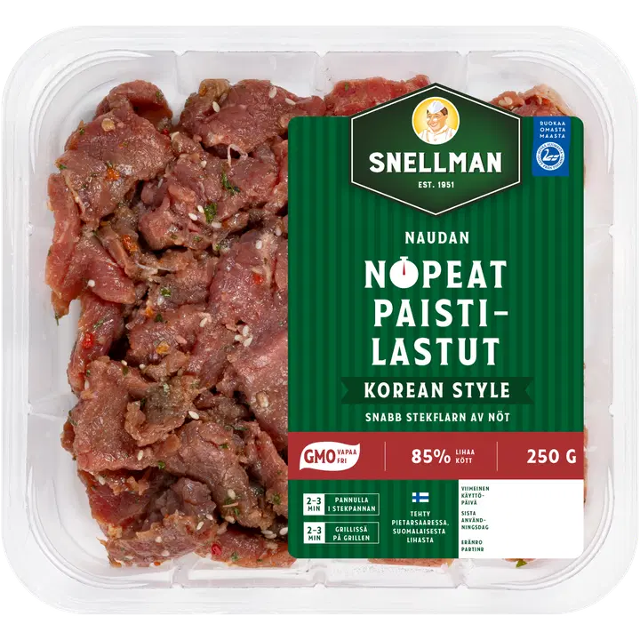 Snellman Naudan nopeat paistilastut Korean style 250 g
