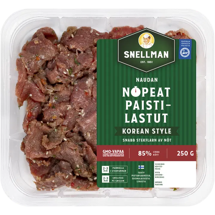 Snellman Naudan nopeat paistilastut Korean style 250 g
