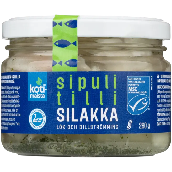Kotimaista sipuli-tillisilakka 280g/156g MSC