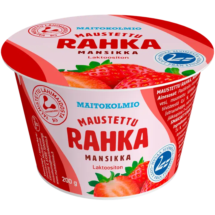 Maitokolmio laktoositon Maustettu rahka mansikka  200g