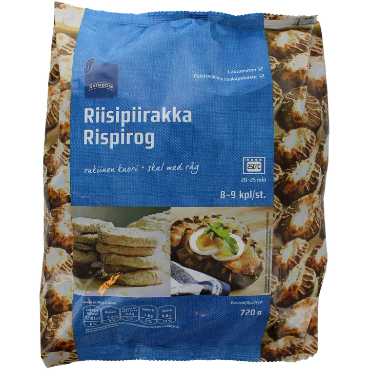 Rainbow Riisipiirakka 9x80g pakaste