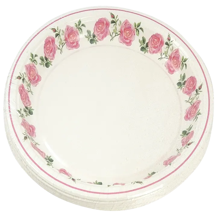 Smile Papptaldrikud 22cm, 12tk, Roos.