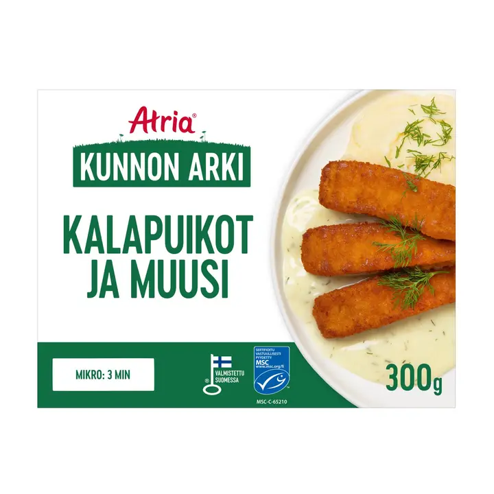 Atria Kunnon Arki Kalapuikot ja Muusi 300g