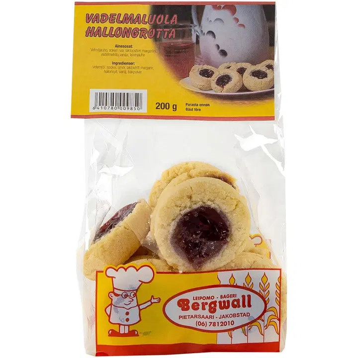 Bergwall Vadelmaluola keksi 0,2 kg