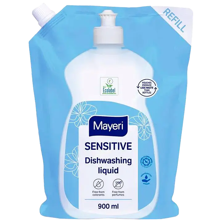 Nõudepesuvahendi täitepakk sensitive 900ml