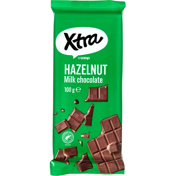 Xtra maitosuklaa hasselpähkinärouheella 100 g