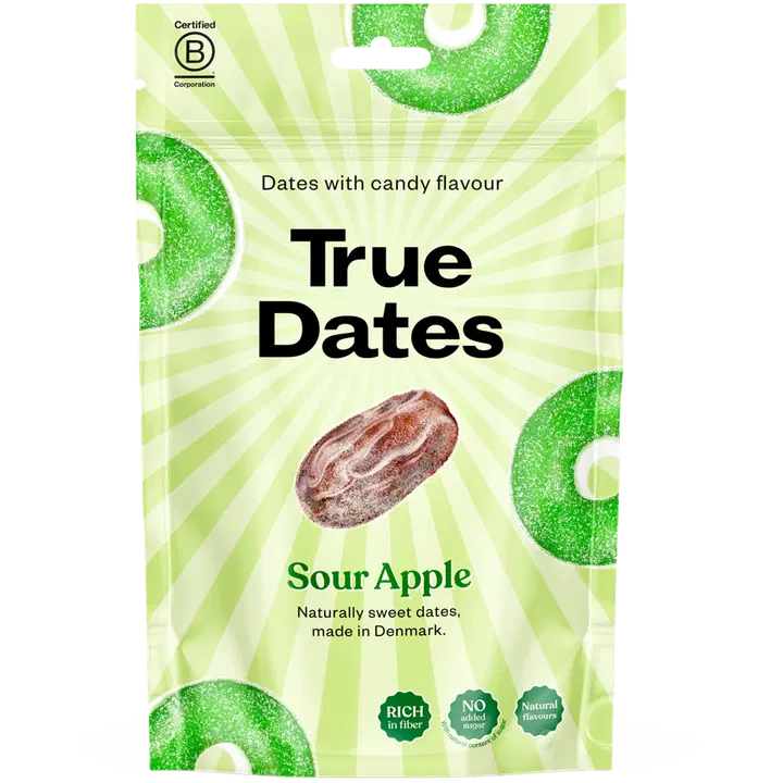 True Kirpeän omenan makuisia kivettömiä taateleita 100g