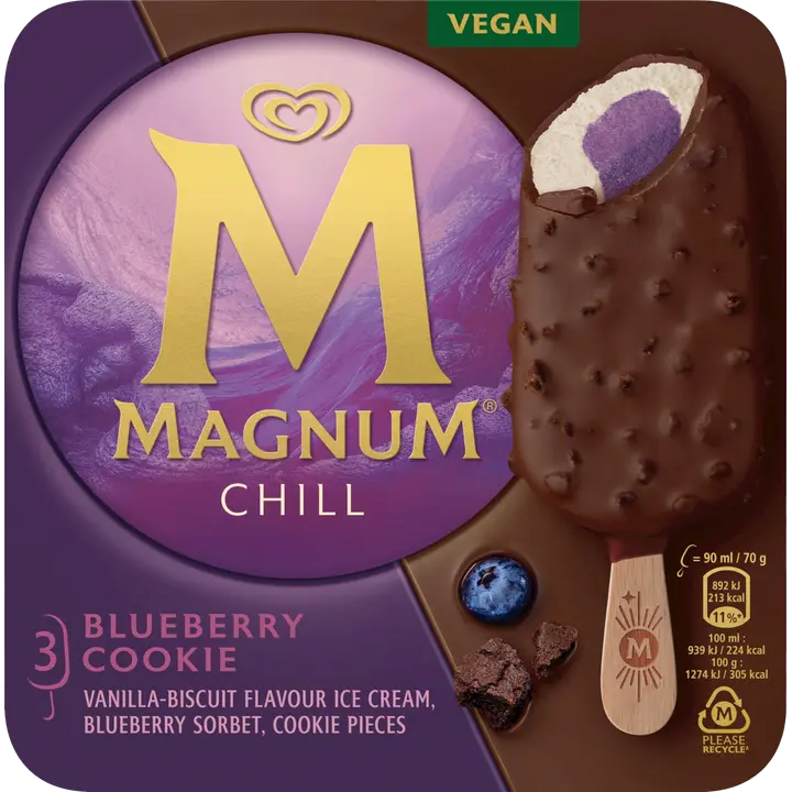 Magnum Chill Jäätelö Monipakkaus​ Vegaaninen 270ml/210g 3 kpl