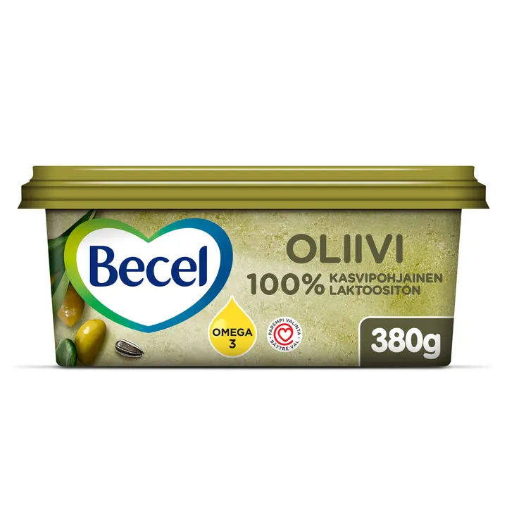 Becel 380g Oliivi Kevyt 38% kasvirasvalevite - sisältää oliiviöljyä