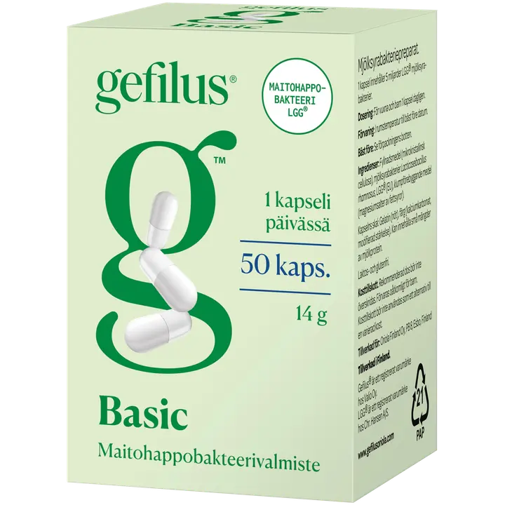 Gefilus Basic kapseli maitohappobakteerivalmiste 50kaps 14g ravintolisä