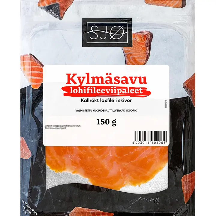 SJØ kylmäsavustettu lohifilee viipaleet 150g