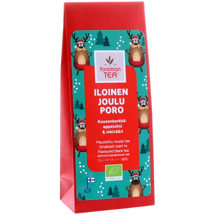 Forsman tea Luomu Iloinen jouluporo musta maustettu luomu tee 60 g
