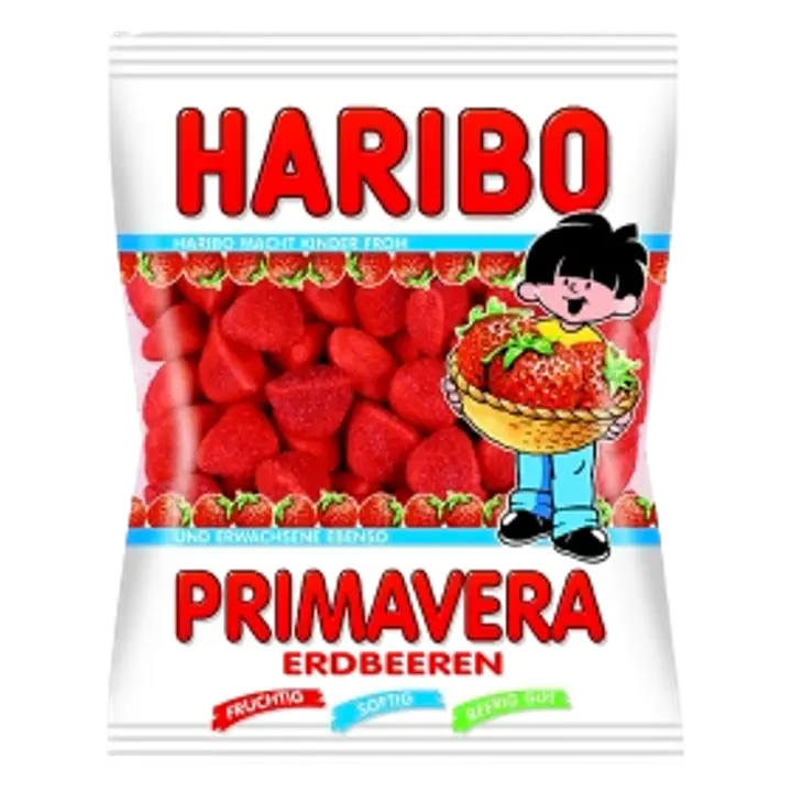 HARIBO Maasikad, suhkrukattega vahukommid 100g