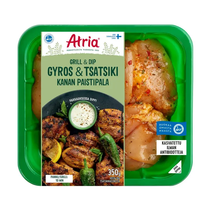 Atria Grill & Dip Kanan Paistipala Gyros & Tsatsiki 350g