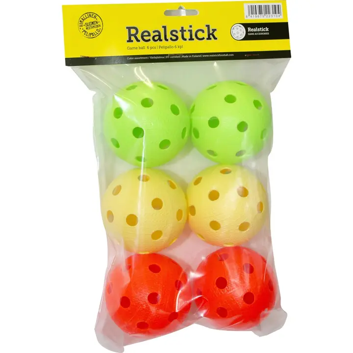 Realstick Salibandypallopussi moniväri 6 kpl