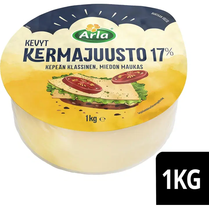 Arla Tolkuttomat Juustot Loputon 1 kg 17% kermajuusto