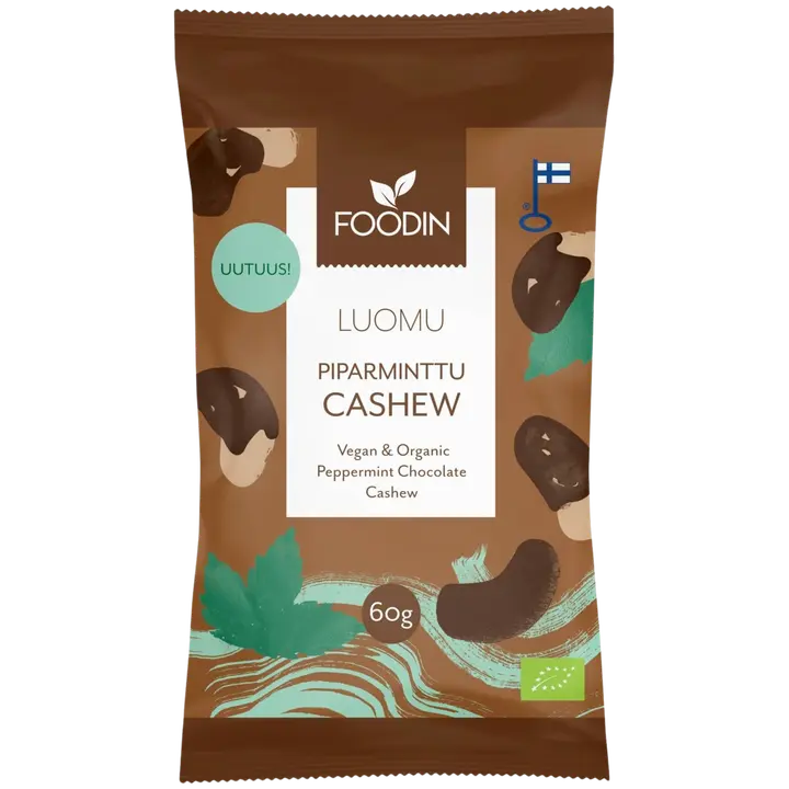 Foodin Piparminttusuklaacashew, luomu 60g