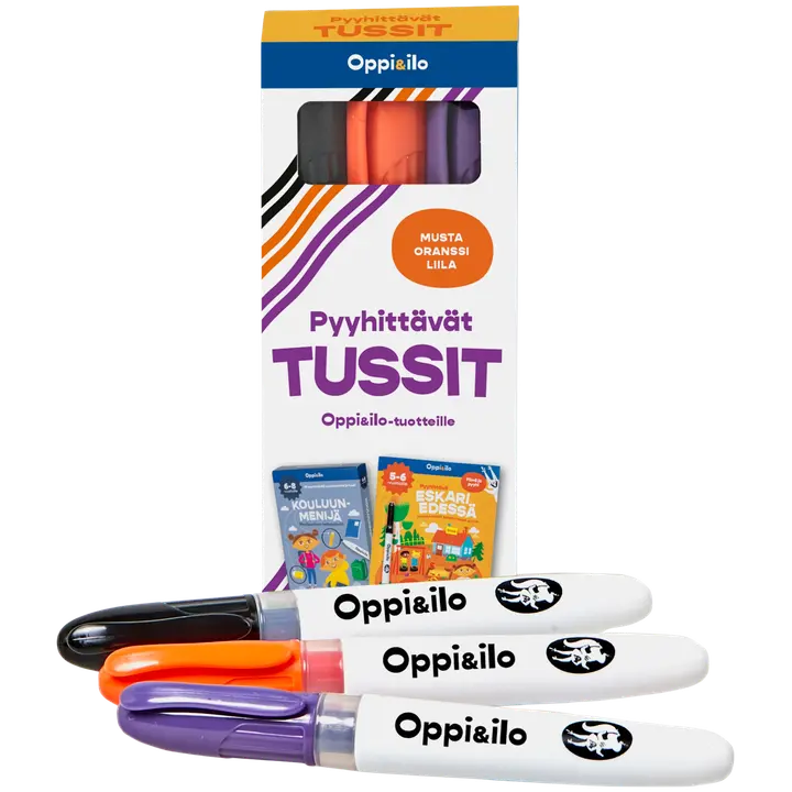Oppi&ilo Pyyhittävät TUSSIT - musta, oranssi, liila