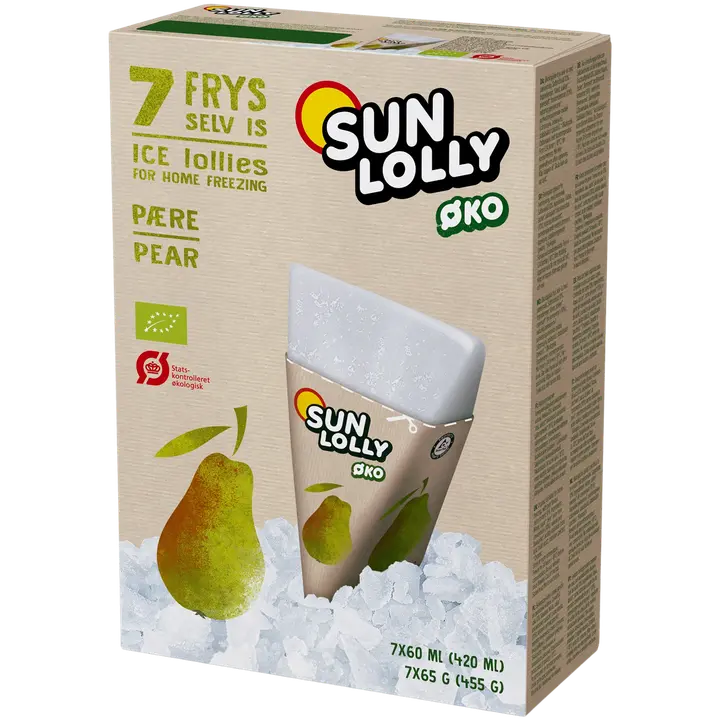 Sun Lolly 7x60ml/65g Luomu Pakasta itse mehujää Päärynä