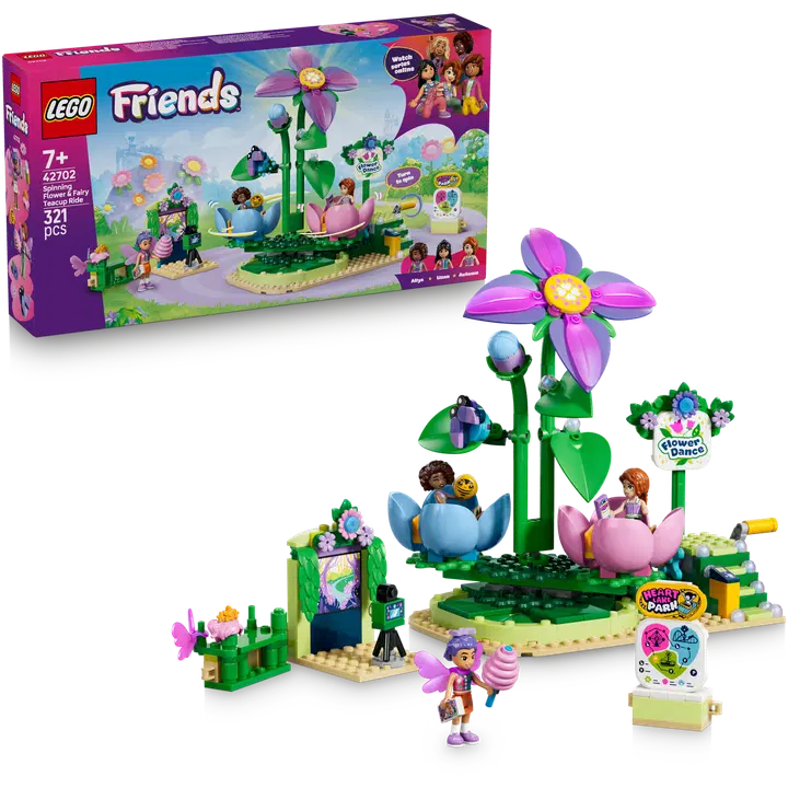 LEGO® Friends 42702 Snurrande tekoppskarusell med blom- och älvtema