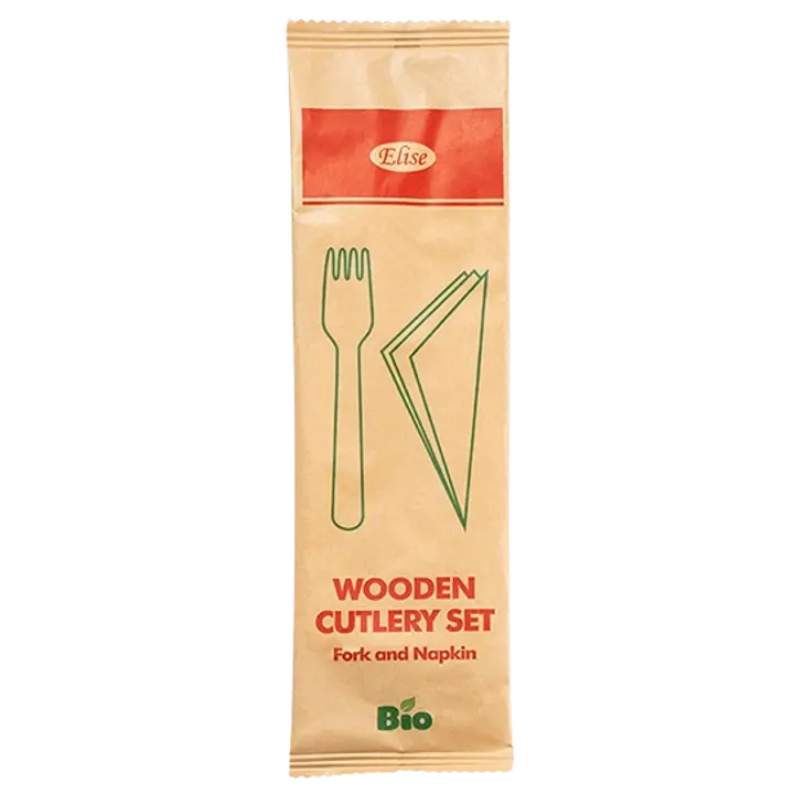 Mclean Elise puidust komplekt kahvel ja salvrätik