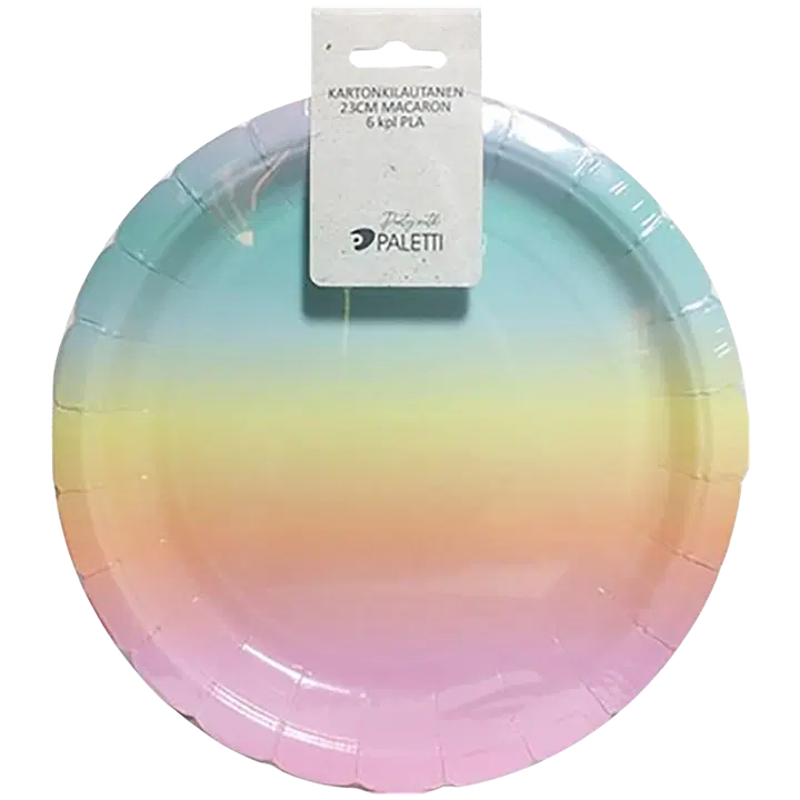 Party Kartonkilautanen 23cm Macaron 6kpl