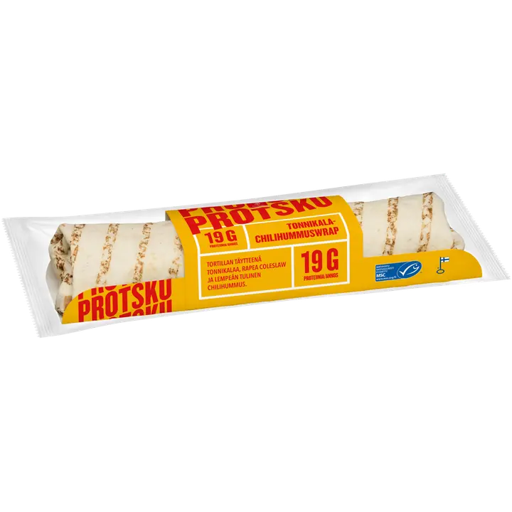 PROTSKU Proteiinirikas tuunikalawrap tšillise hummusega MSC 250 g