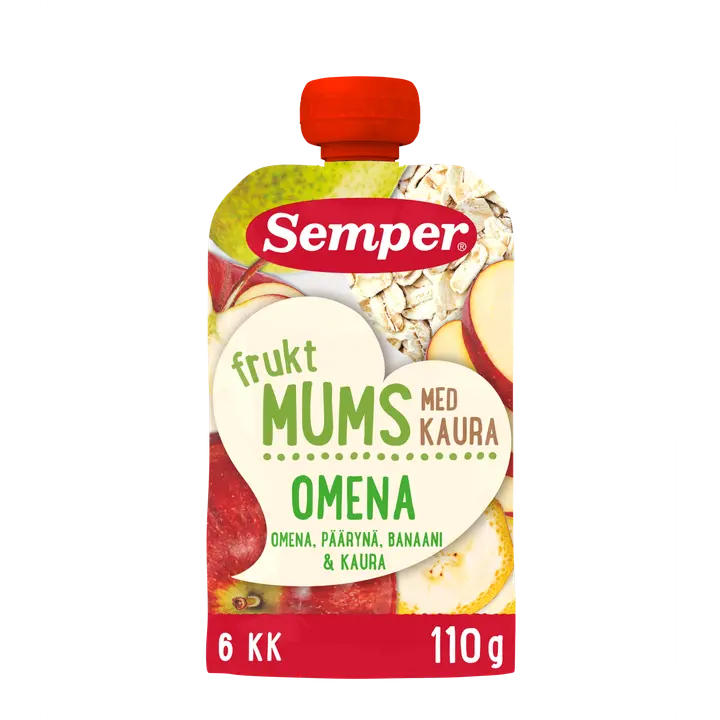 Semper Fruktmums Omena ja kaura 6kk hedelmäsose 110g