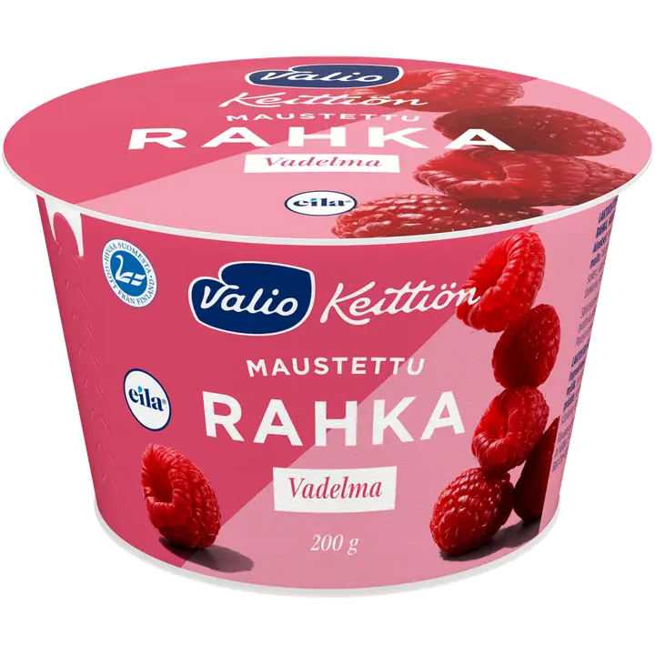 Valio Keittiön maustettu rahka 200 g vadelma laktoositon