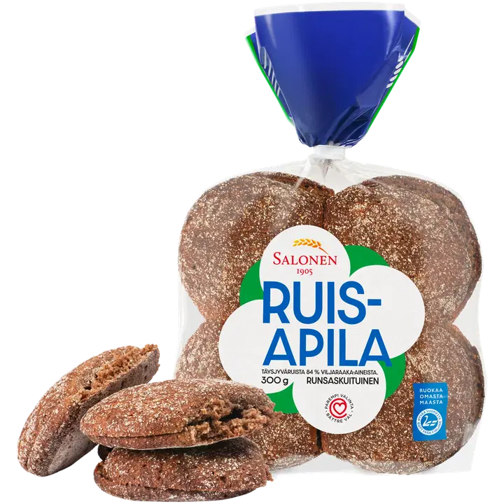 Leipomo Salonen Ruisapila 300 g ruisleipä, halkaistu