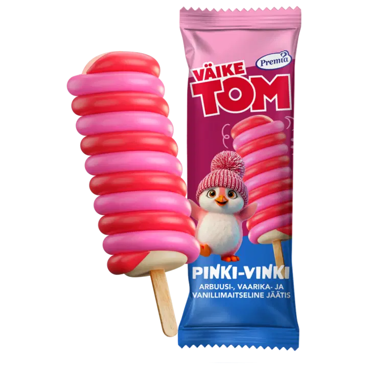 Väike Tom Pinki-Vinki Arbuusi-Vaarika-Vanillimaitseline Jäätis 75 g/80 ml