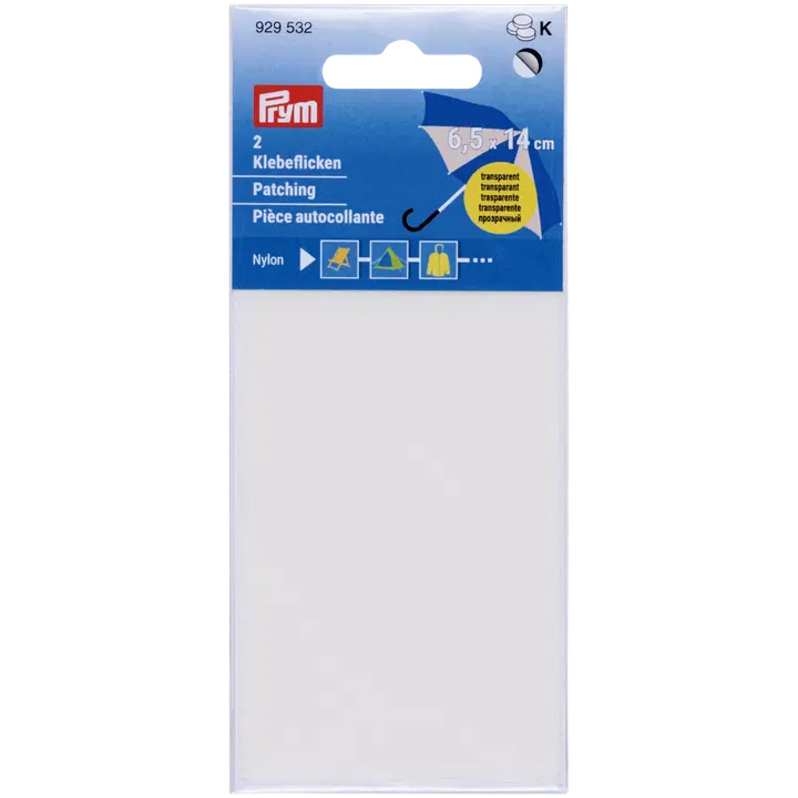 Prym nylonpaikka itseliimautuva 6,5x14 cm 2 kpl läpinäkyvä
