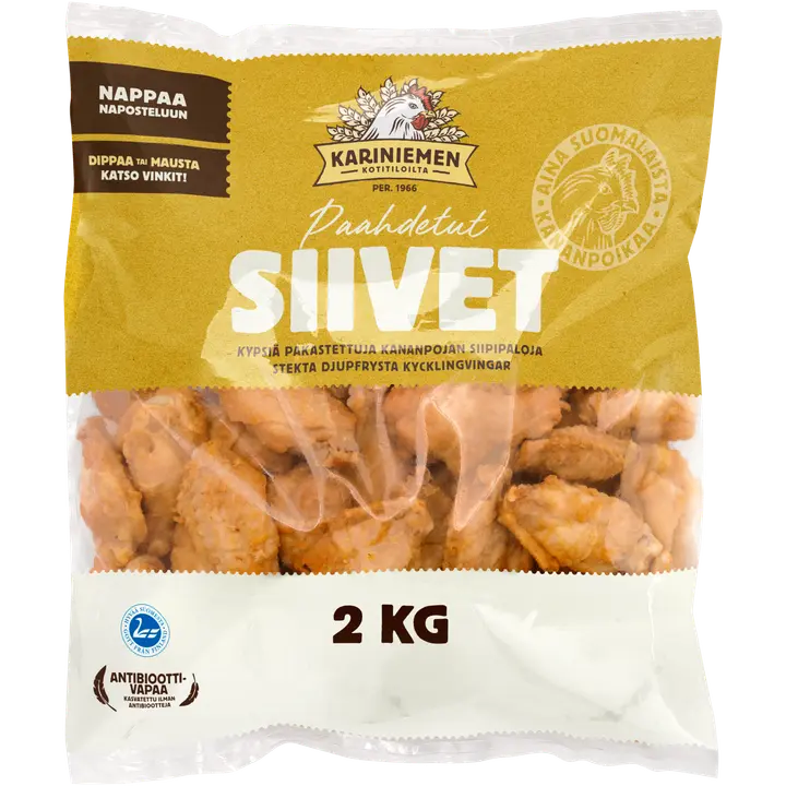 Kariniemen Kananpojan Paahdetut Siivet pakaste 2 kg