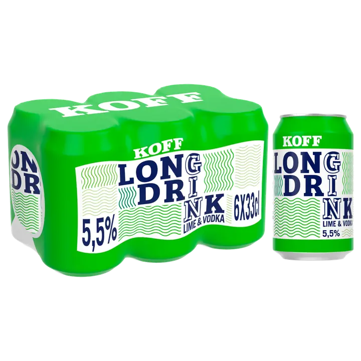 6-pack Koff Long Drink Lime 5,5 % tölkki 0,33 L