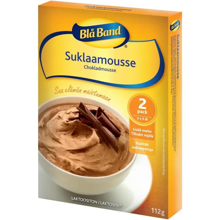 Blå Band laktoositon Suklaamousse 2x56g