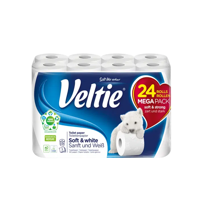 VELTIE 24RL WC-PAPERI PURE & SOFT 3KRS