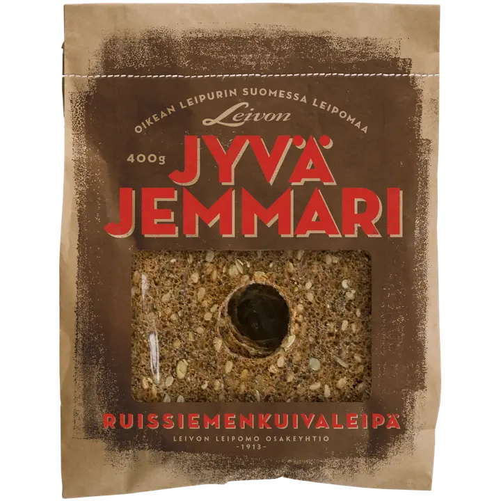 Leivon Leipomo Jyväjemmari 400g ruissiemenkuivaleipä