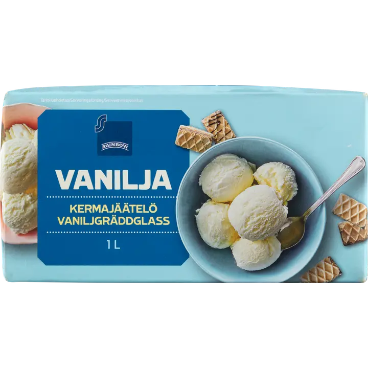 Rainbow Vaniljakermajäätelö 1L