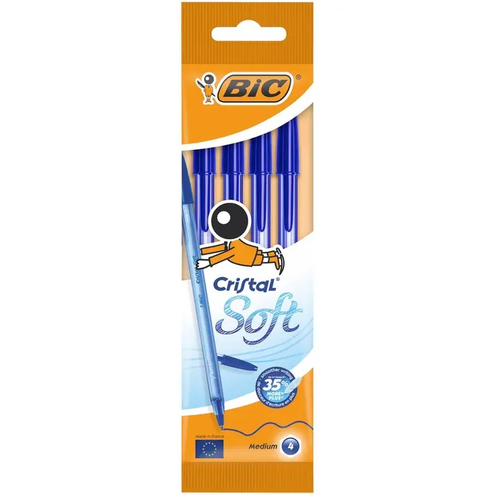 BIC Cristal Soft kuulakynä 4kpl